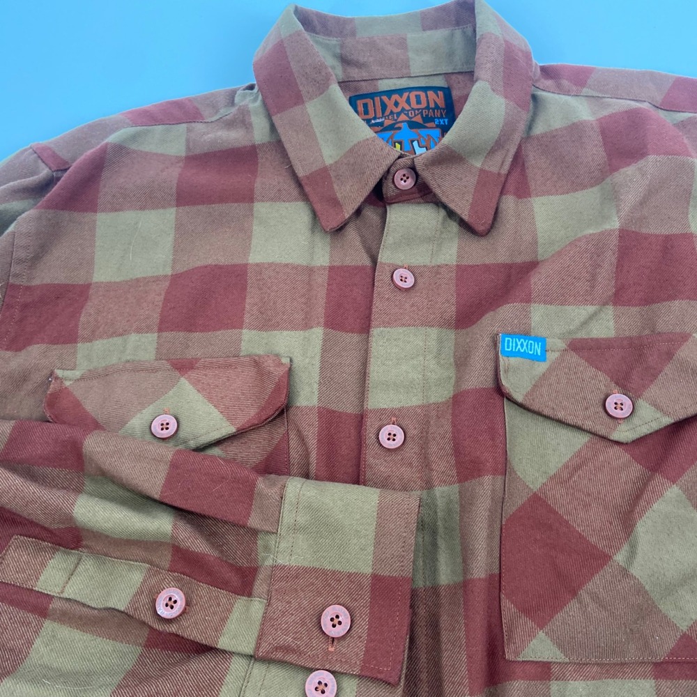 Dixxon Flannel Company 2XT Mens Plaid Button‎ Up Shirt Rust Brown Casual